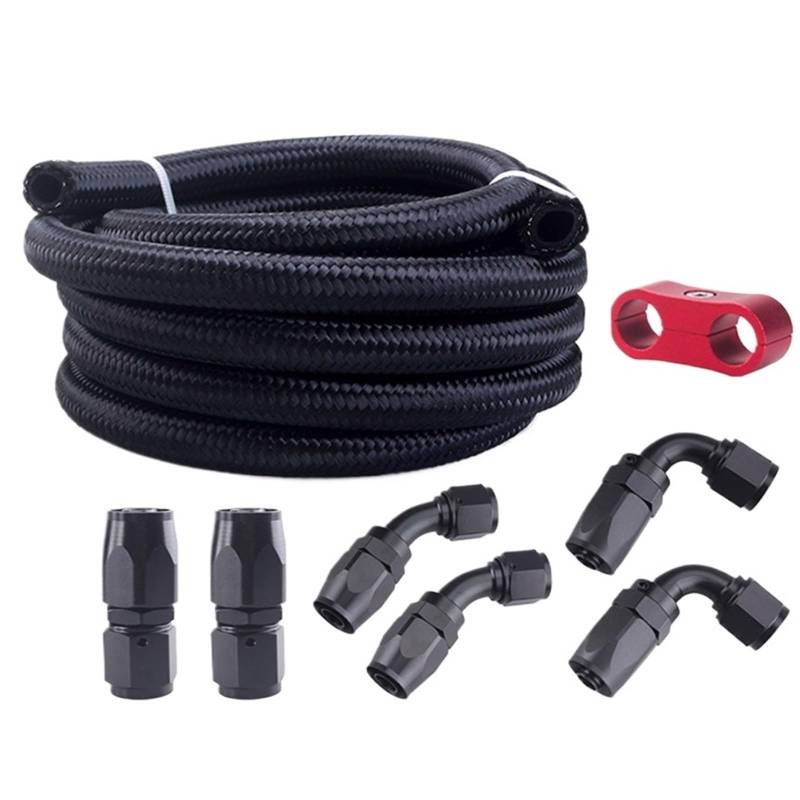 Kompatibel Mit Adapter AN12 CPE Kraftstoffschlauch Öl-Gas-Kühlerschlauchleitungssatz 3 M/10 Fuß Nylon Geflochten Mit Schlauchendstück von Ajhui