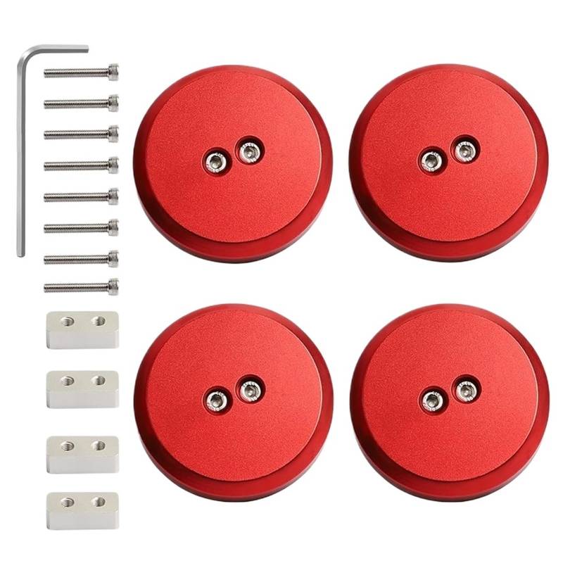Wagenheber-Auflage, Hebepucks, Aluminium-Wagenheber-Adapter, Kompatibel Mit Corvette C5 C6 C7 C8 (1997–2023) | 964 993 996 997 944 911 Boxster Cayman(RED) von Ajhui