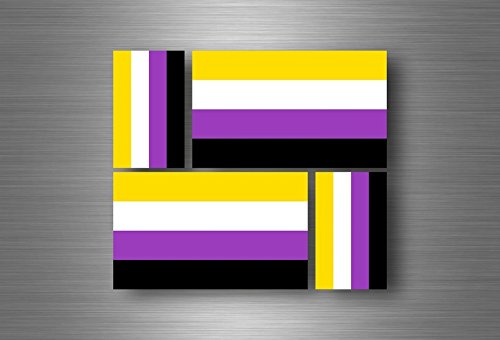 Akacha 4X Aufkleber Sticker Fahne Flagge flaggen Vinyl Rainbow Genderqueer Non Binary von Akacha