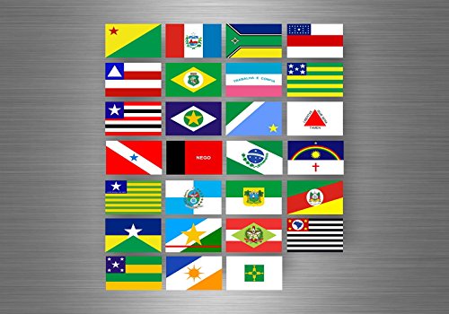 Akacha Aufkleber Sticker Set Bundesstaat Lander Flagge flaggen Stempel Fahne brasilien von Akacha
