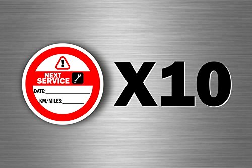 Akacha 10x Sticker Aufkleber Service Etikett wartung kundendienst inspektion zettel r2 von Akachafactory