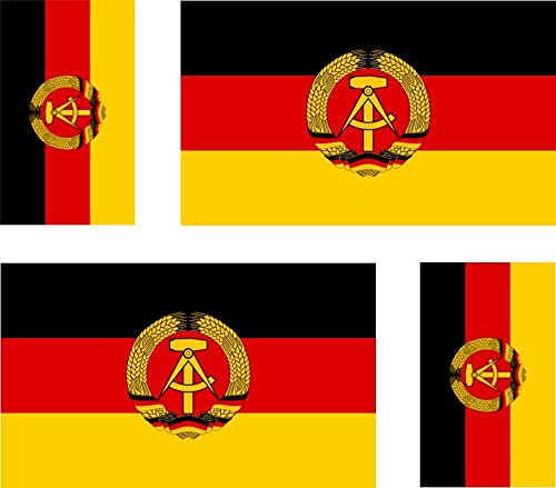Aufkleber für Auto, Motorrad, Koffer, Laptop, Motiv: DDR-Flagge, 4 Stück von Akachafactory