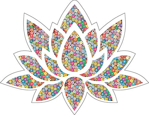 Akachafactory Aufkleber Sticker Motorrad Auto Peace and Love Blume Hippie Flower Lotus von Akachafactory