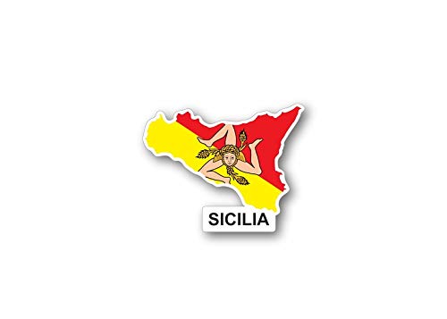 Akachafactory Sticker Aufkleber Flagge Fahne Italien Italia Karte Land Staat sizilien Sicilia von Akachafactory