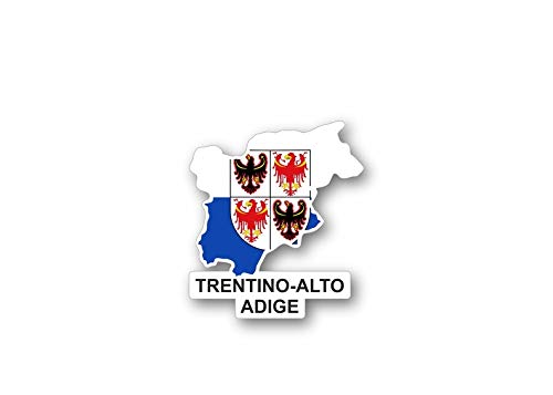 Akachafactory Sticker Aufkleber Flagge Fahne Italien Italia Karte Trentino sudtirol Alto Adige von Akachafactory