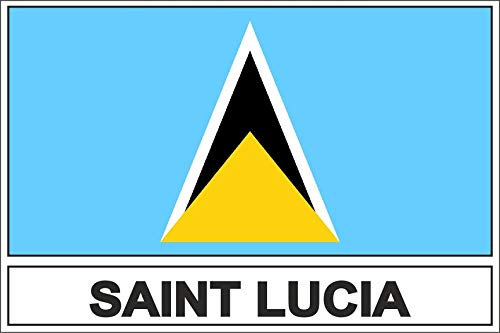 Akachafactory Sticker Aufkleber Flaggen Flagge Fahne WL st Saint Lucia von Akachafactory