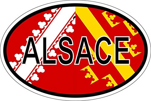 Akachafactory Sticker Aufkleber Nationalitätenkennzeichen Flagge Fahne Alsace von Akachafactory