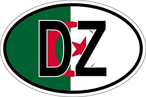 Akachafactory Sticker Aufkleber Nationalitätenkennzeichen Flagge Fahne DZ ALGERIEN von Akachafactory
