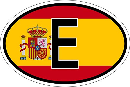 Akachafactory Sticker Aufkleber Nationalitätenkennzeichen Flagge Fahne E Spanien von Akachafactory