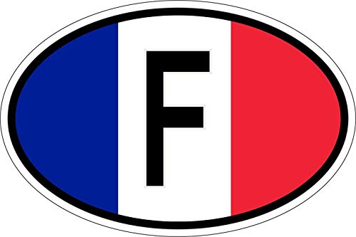 Akachafactory Sticker Aufkleber Nationalitätenkennzeichen Flagge Fahne F Frankreich von Akachafactory