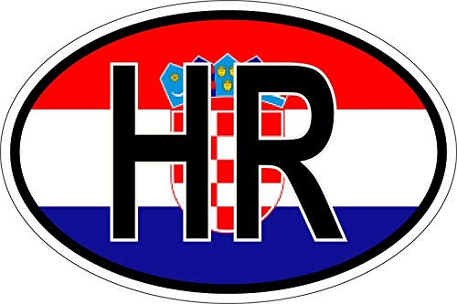 Akachafactory Sticker Aufkleber Nationalitätenkennzeichen Flagge Fahne HR Kroatien von Akachafactory