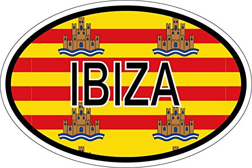 Akachafactory Sticker Aufkleber Nationalitätenkennzeichen Flagge Fahne Ibiza von Akachafactory