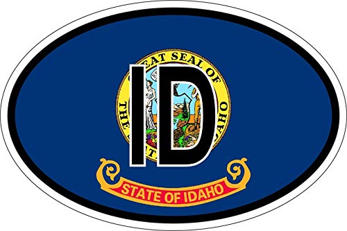 Akachafactory Sticker Aufkleber Nationalitätenkennzeichen Flagge Fahne Idaho ID von Akachafactory