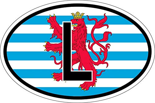 Akachafactory Sticker Aufkleber Nationalitätenkennzeichen Flagge Fahne L Luxemburg r2 von Akachafactory