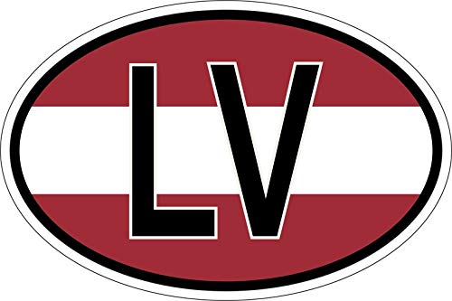 Akachafactory Sticker Aufkleber Nationalitätenkennzeichen Flagge Fahne LV lettland von Akachafactory