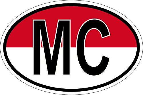 Akachafactory Sticker Aufkleber Nationalitätenkennzeichen Flagge Fahne MC Monaco von Akachafactory