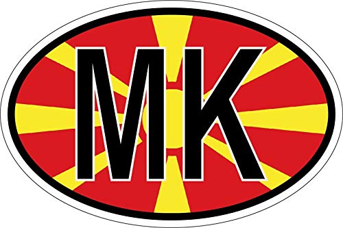 Akachafactory Sticker Aufkleber Nationalitätenkennzeichen Flagge Fahne MK mazedonien von Akachafactory
