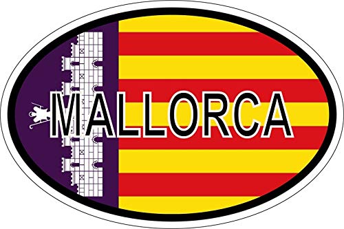Akachafactory Sticker Aufkleber Nationalitätenkennzeichen Flagge Fahne Mallorca von Akachafactory