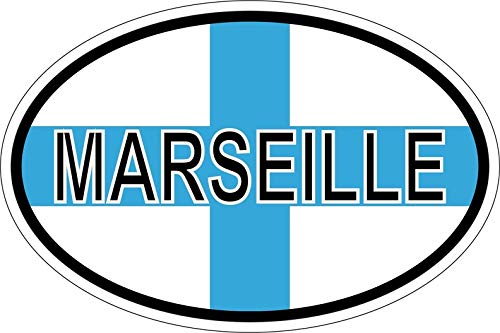 Akachafactory Sticker Aufkleber Nationalitätenkennzeichen Flagge Fahne Marseille von Akachafactory