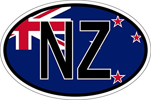 Akachafactory Sticker Aufkleber Nationalitätenkennzeichen Flagge Fahne NZ neuseeland von Akachafactory