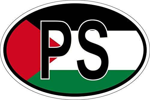 Akachafactory Sticker Aufkleber Nationalitätenkennzeichen Flagge Fahne PS Palestina Palestine von Akachafactory