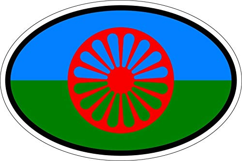 Akachafactory Sticker Aufkleber Nationalitätenkennzeichen Flagge Fahne Roma rom sinthi von Akachafactory