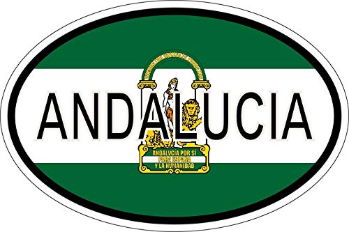 Akachafactory Sticker Aufkleber Nationalitätenkennzeichen Flagge Fahne andalusien von Akachafactory