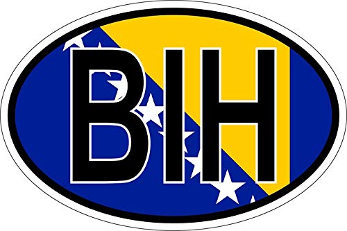 Akachafactory Sticker Aufkleber Nationalitätenkennzeichen Flagge Fahne bosnien BIH von Akachafactory