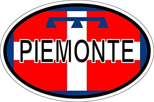 Akachafactory Sticker Aufkleber Nationalitätenkennzeichen Flagge Fahne piemont von Akachafactory