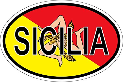 Akachafactory Sticker Aufkleber Nationalitätenkennzeichen Flagge Fahne sizilien Sicilia von Akachafactory