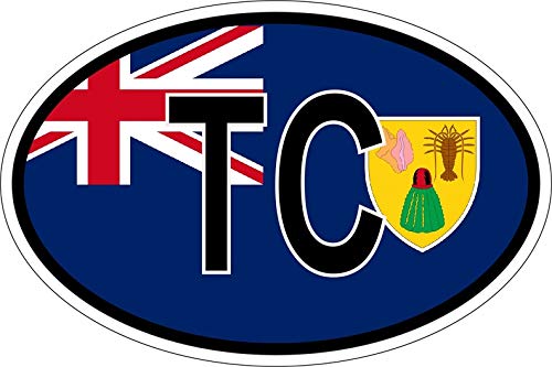 Akachafactory Sticker Aufkleber Nationalitätenkennzeichen Flagge TR Turks Caicos Caicosinseln von Akachafactory