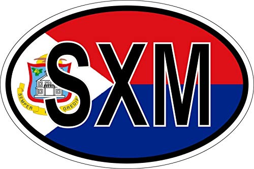 Akachafactory Sticker Aufkleber Nationalitätenkennzeichen Flagge sint Maarten Saint Martin SX von Akachafactory