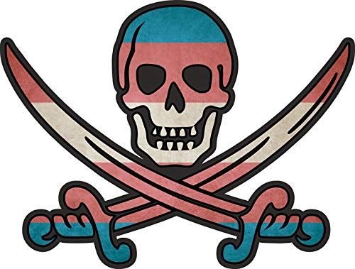 Akachafactory Sticker Aufkleber Pirat Piraten Jack Rackham Calico Flagge Fahne Transgender von Akachafactory