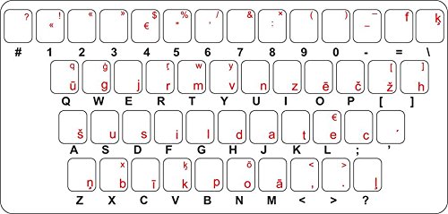 Akachafactory Sticker Selbstklebend Tastatur Alphabet Brief Computer Lettisch Lettland von Akachafactory
