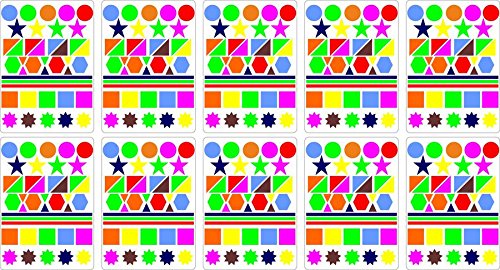 Set aus 400 selbstklebende Aufkleber, mehrere Formen und Farben, 2 cm, Karte, Scrapbooking von Akachafactory