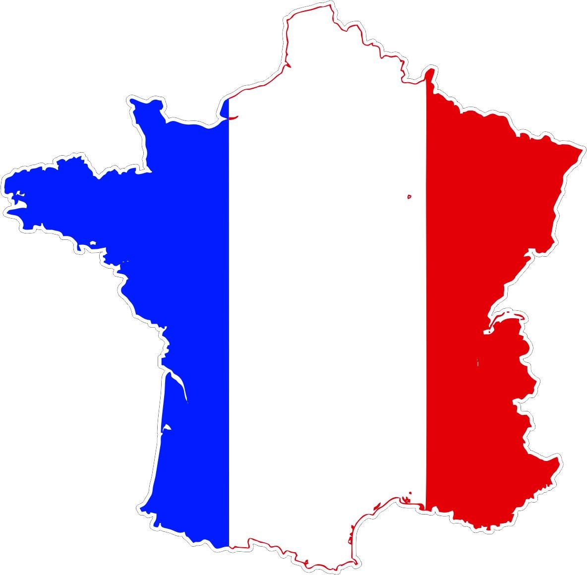 Selbstklebend Wandtattoo Sticker, Auto Vinyl Flagge Karte Frankreich Französisch von Akachafactory
