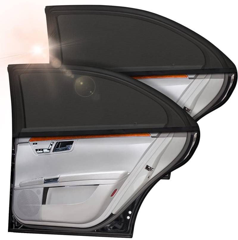 Sonnenschutz Auto Baby, 2 Stück Universal Elastizitä Sonnenblende Auto Netz für Seitenfenster, Sonnenschutz Auto Kinder mit UV Schutz & Hitzeschutz, Privatsphäre Für Kinder Haustiere, Fit 98% Autos von Akapola