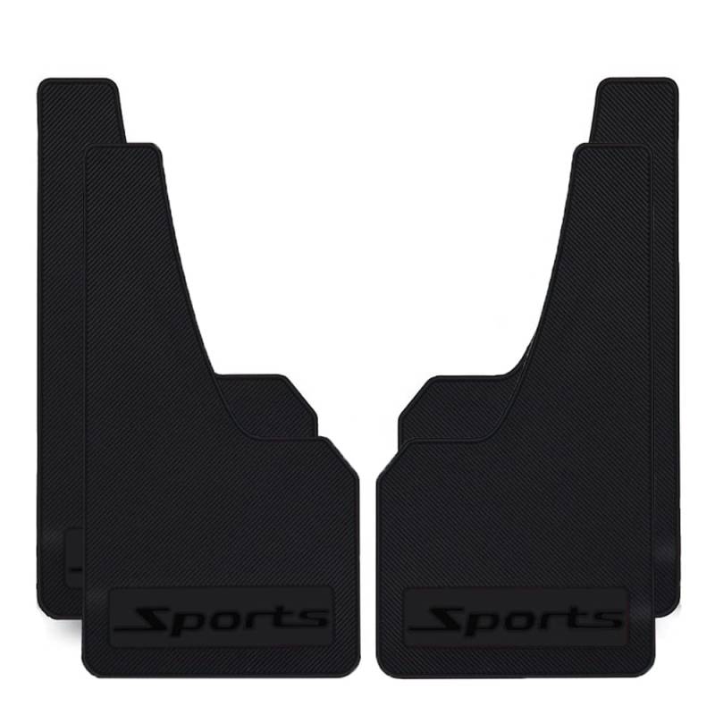 Universal-Auto-Schmutzfänger, Gummi-Spritzschutz, Gummi-Schutzblech für Universal-Sport-Schmutzfänger, Spritzschutz vorne oder hinten, Schwarz, 4 Stück von Akexermu