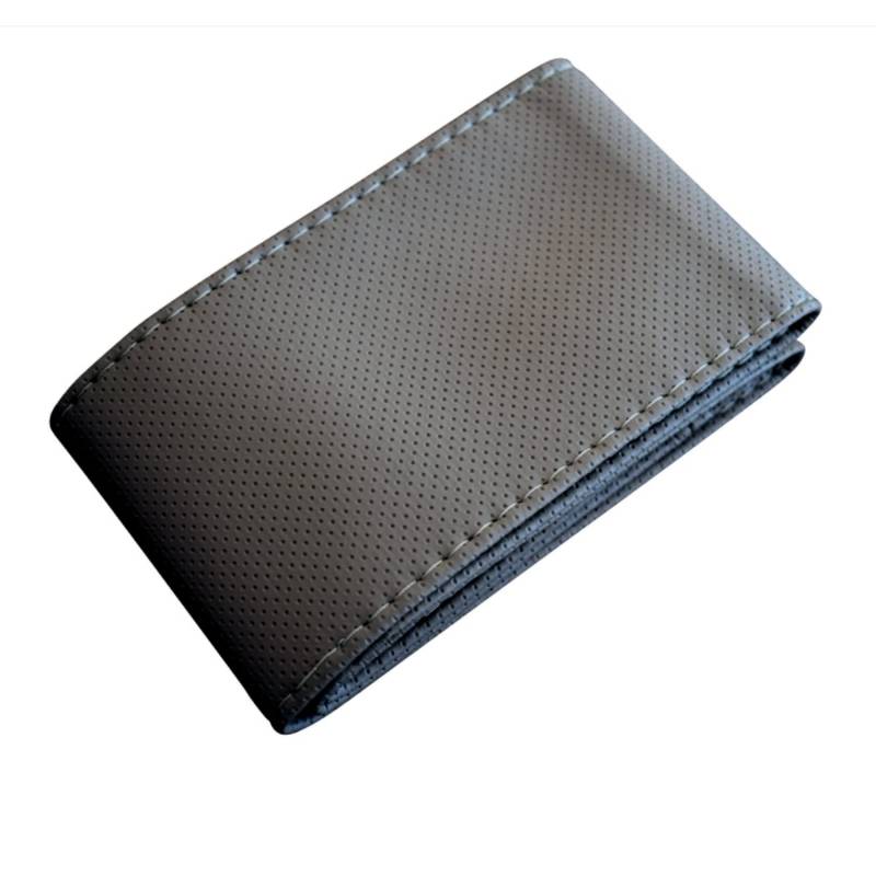 DDK1G - Lenkradbezug 37-39 cm Leder zum Schnüren Grau gelocht von akhan
