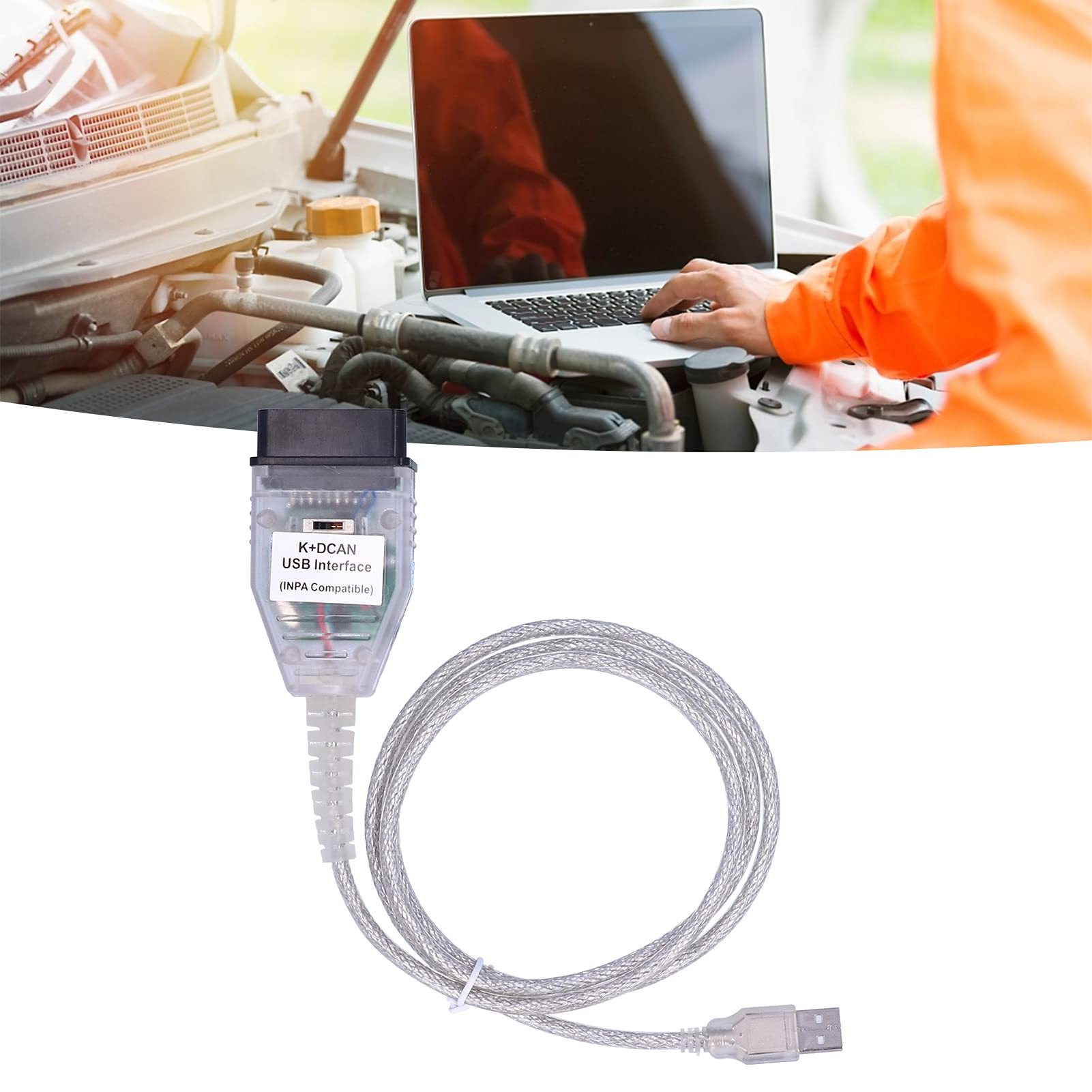 Akozon K+ DCAN Ediabas Coding Interface Cable Switch OBD2 Diagnose USB-Kabel 12-24V OBD Kabel Adapter mit Schalter für K+CAN K+DCAN Auto Fehlerdiagnose Tool von Akozon