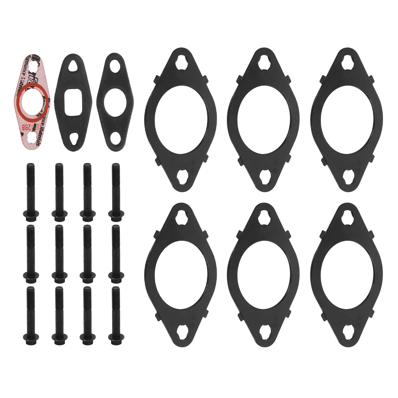 3937479 Auspuff Krümmer Dichtungen, Dichtung mit Schrauben Kit Metall Legierung 3937479 Ersatz für Cummins ISL QSL ISC QSC 8.3L 8.9L 3937479 Auspuff Krümmer Dichtungen, Dichtung mit Schrauben Kit Metall Legierung 3937479 Ersatz für Cummins ISL QSL ISC QSC 8.3L 8.9L von Akozon