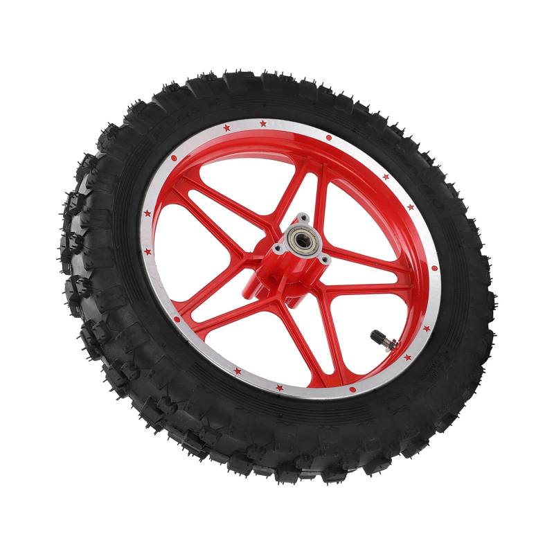 Akozon 2,5‑10 Zoll Reifenfelge Felge Rutschfester Reifen Pocket Bike Reifen Heavy Duty Knobby Reifen Hinterrad-Gummireifen Hinterreifen Pocket Bike Reifen für 47cc 49cc 2-Takt Mini Dirt Bike(Rot) von Akozon