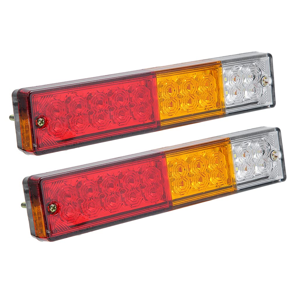 2 Stück Fahrzeug 20 LEDs 3-farbige Seitenstreifen-Lichtsignal-Rückleuchte für Anhänger, LKWs, Boote – Wasserdicht, Stoßfest von Akozon