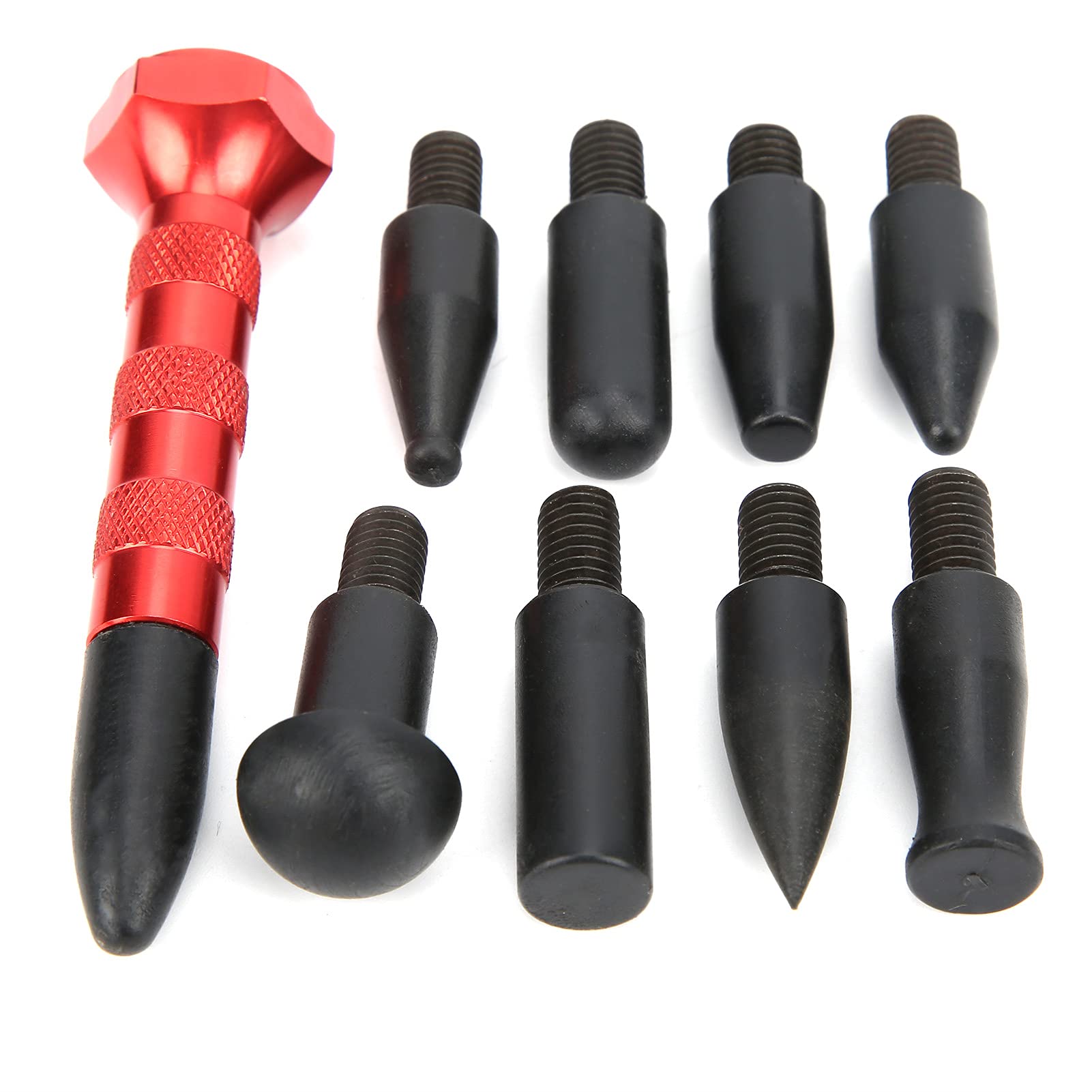Akozon Auto Dent Tap Tool Dellenreparaturstift aus Aluminiumlegierung Mit 9 Verschiedenen Köpfen Universelles Werkzeug Zum Entfernen von Dellen für Karosseriereparaturen Akozon Auto Dent Tap Tool Dellenreparaturstift aus Aluminiumlegierung Mit 9 Verschiedenen Köpfen Universelles Werkzeug Zum Entfernen von Dellen für Karosseriereparaturen von Akozon