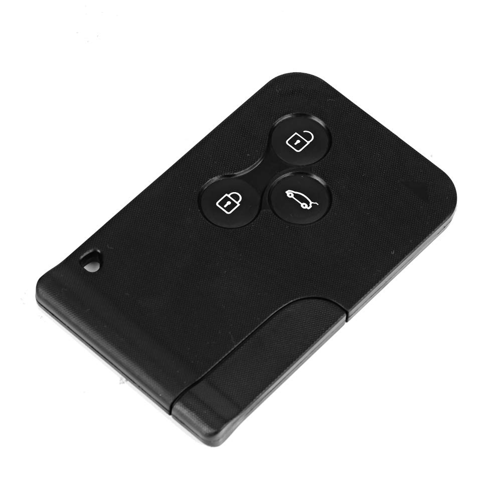 Autoschlüssel-Kartenhülle, Mini-3-Tasten-Fernbedienung, Intelligentes Kunststoffgehäuse für Renault Clio Megane 2 Koleos Koleos (Schwarz) von Akozon
