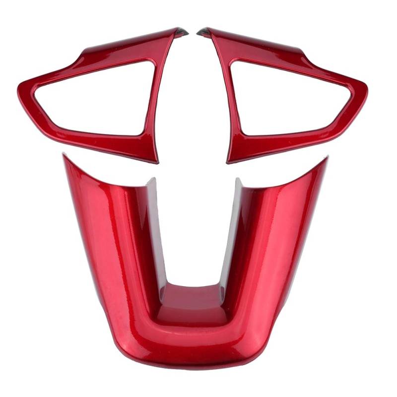 Auto Lenkrad Trimm Set, Akozon ABS Car Styling Lenkradtasten Zierabdeckung Rahmen Trim Aufkleber Innendekoration für Focus 2015-2018 von Akozon