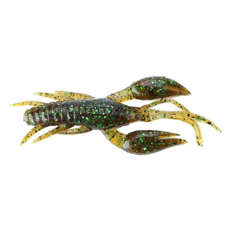 Akozon Crayfish Angeln Gummifische Flusskrebs Fischen Köder, 4pcs Silikon weicher Fischen-Langusten Köder Kunstköden Köder für Karpfen Bass Fischen Frischwasser Salzwasser dunkelgrünes Krebs Angeln von Akozon