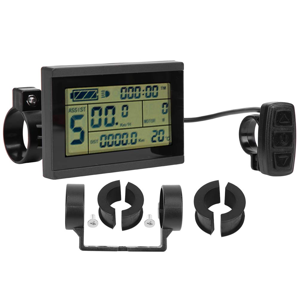 Akozon E-Bike LCD-Instrument, KT-LCD3U Fahrradkonvertierung KT‑LCD3U Horizontaler Schwarzweiß-Bildschirm LCD-Messgerät Wasserdichter Anschluss schwarz-weißer LCD-Bildschirm mit USB-Schnittstelle Auto von Akozon