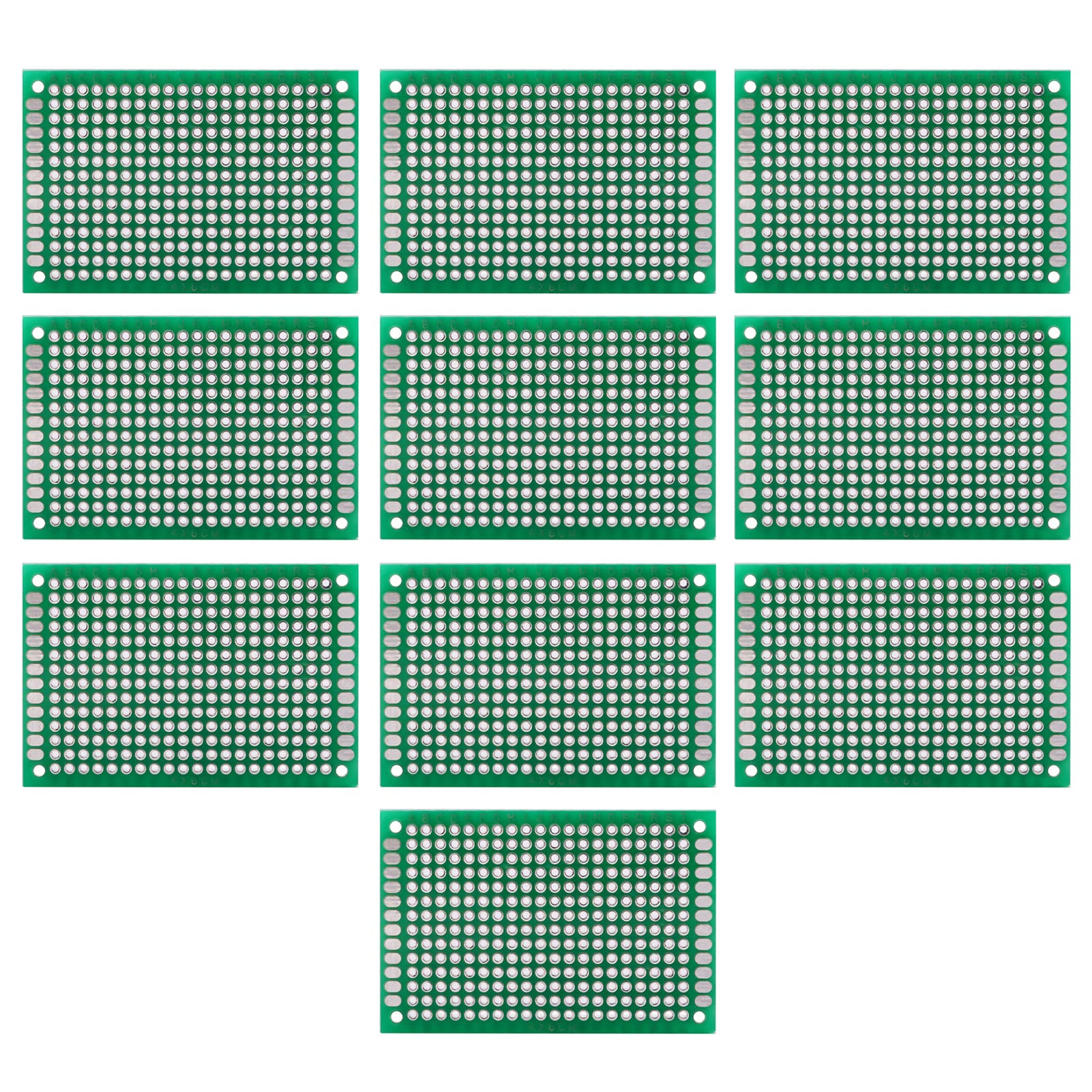 Akozon Leiterplatte 10 Stück 4 x 6cm Doppelseiten Prototyping DIY Löten Universal PCB Circuit Board von Akozon