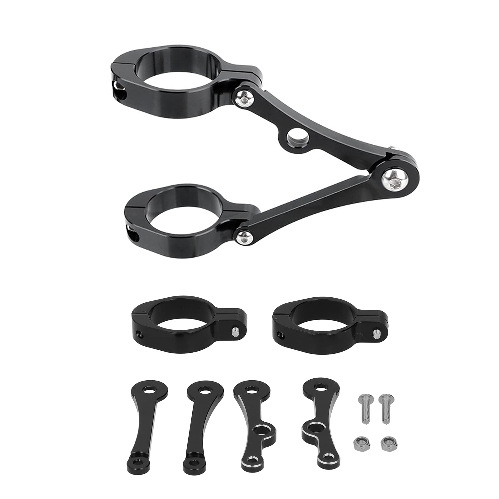 Motorradscheinwerferhalterung, Akozon CNC Aluminium Vordere Lampenhalterung Muschel Für 1,5 Zoll 1,6 Zoll Gabelrohr Motorradscheinwerferhalterung, Akozon CNC Aluminium Vordere Lampenhalterung Muschel Für 1,5 Zoll 1,6 Zoll Gabelrohr von Akozon